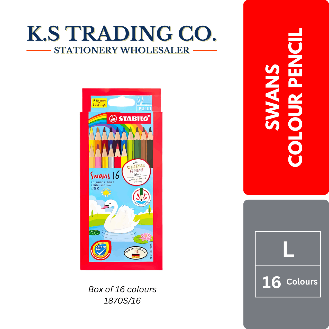 Stabilo Colour Pencils 16'c (Long)