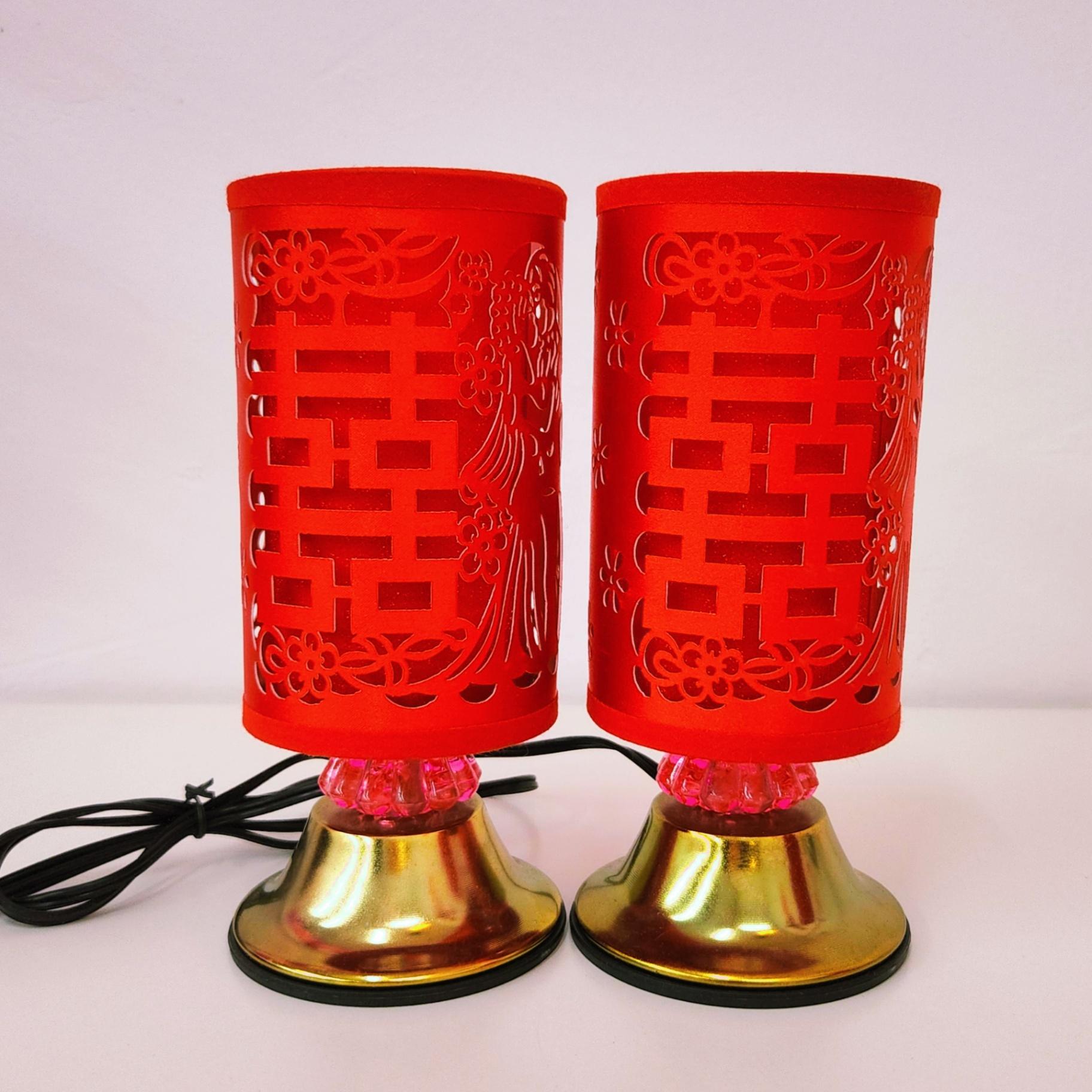 喜 结婚嫁妆喜灯/夫妻子孙灯/床头灯 (一对) 插头🔌款 / Wedding Bedside Lamp (1 Pair)