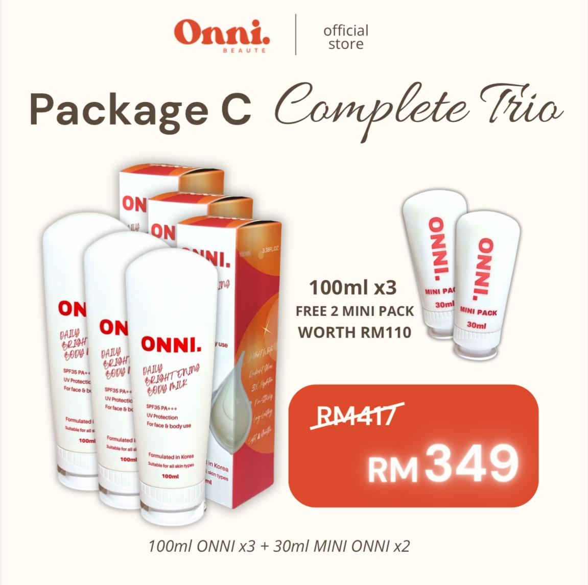 COMPLETE TRIO - ONNI DAILY BRIGHTENING BODY MILK