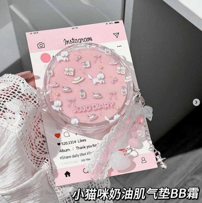 jojodiary挂饰链条+气垫BB霜组合