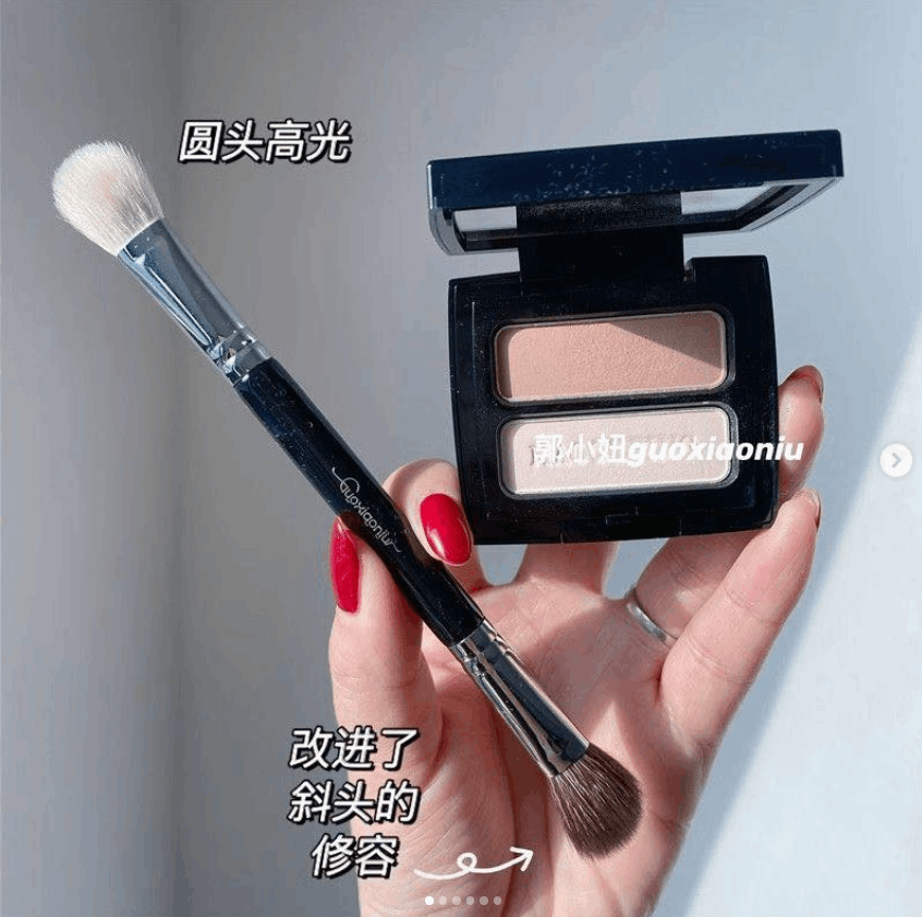 郭小妞毛量丰厚细光峰羊毛双头铜管高光刷