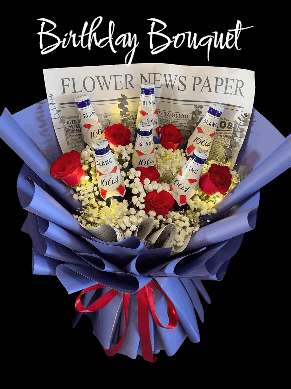 Beer & Roses Birthday Bouquet