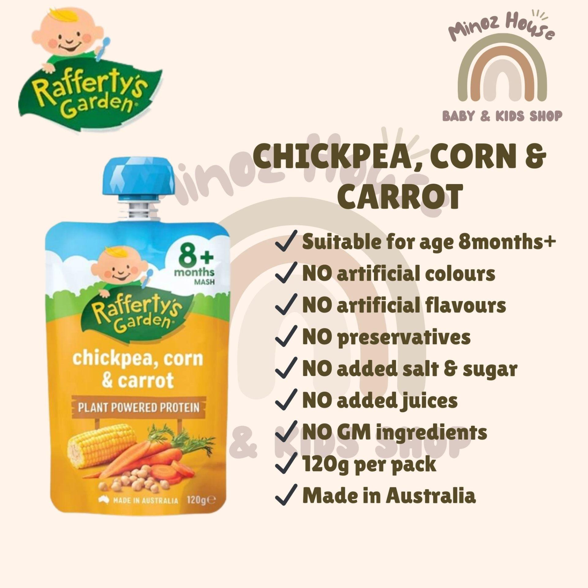 Rafferty's Garden Baby Food Pouches - Chickpea, Corn & Carrot