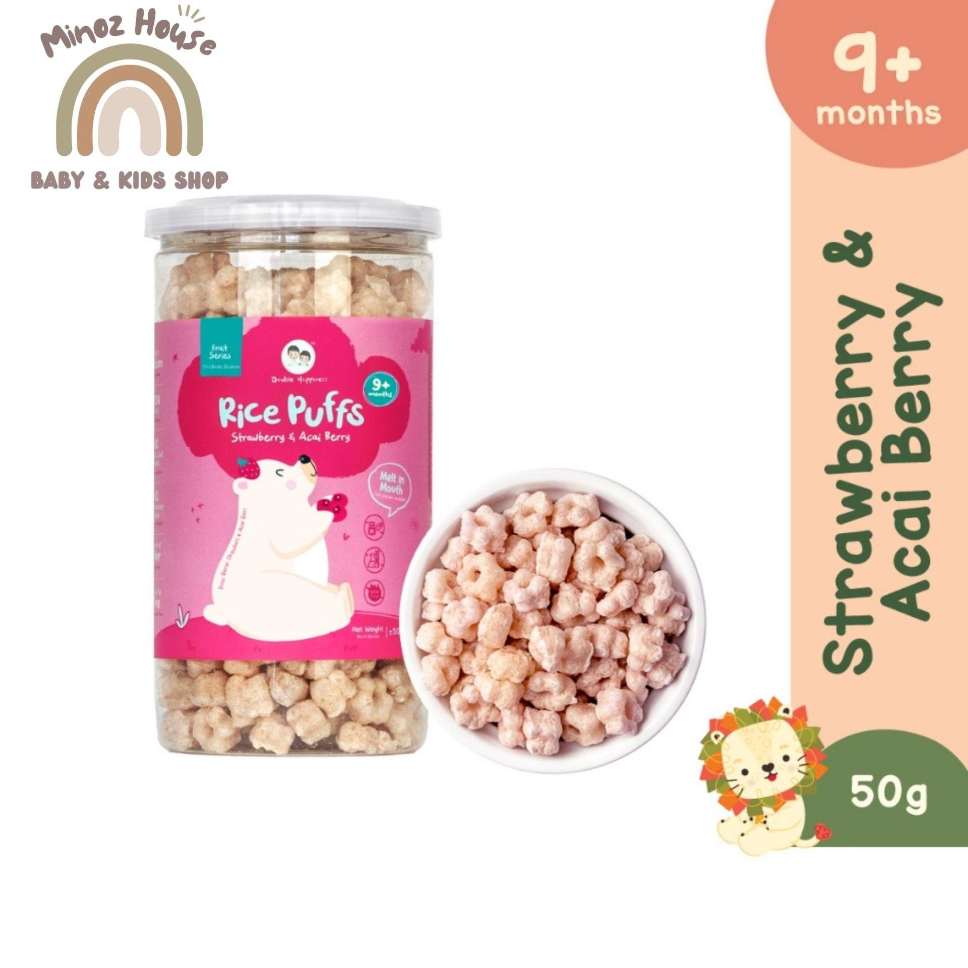Double Happiness Rice Puff  - Strawberry & Acai Berry 50g