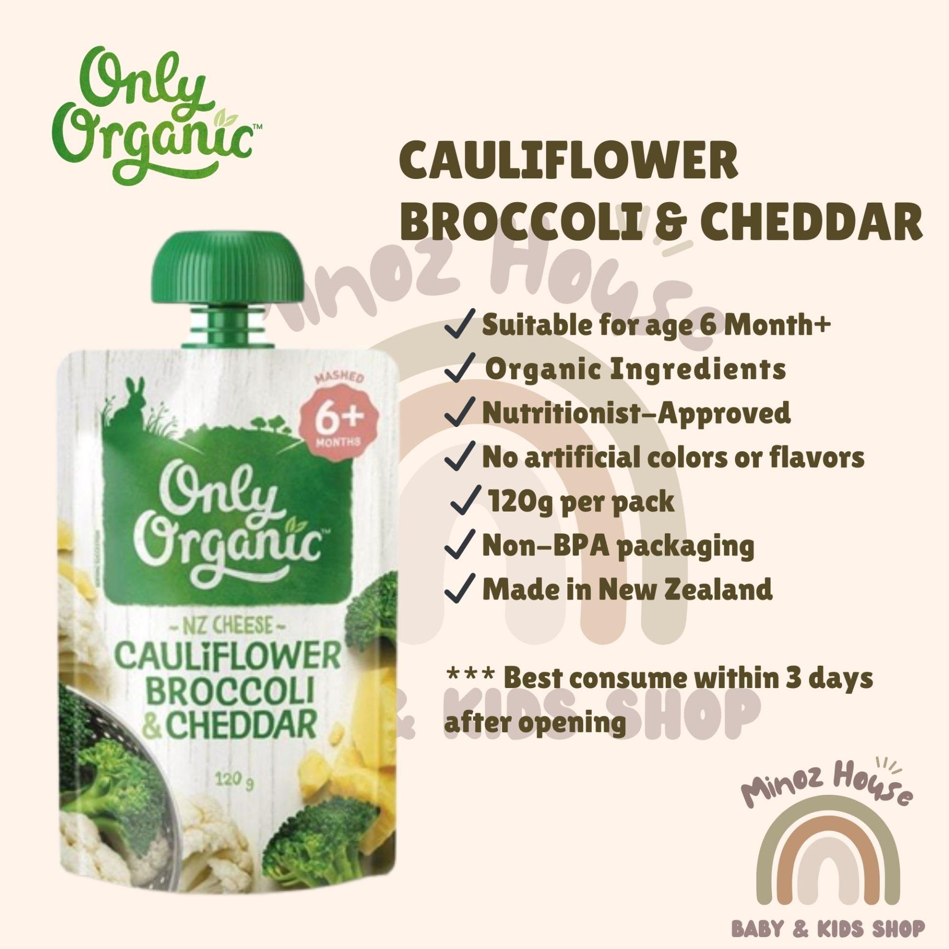 Only Organic Fruit & Vege Pouches - Cauliflower, Broccoli & Cheddar
