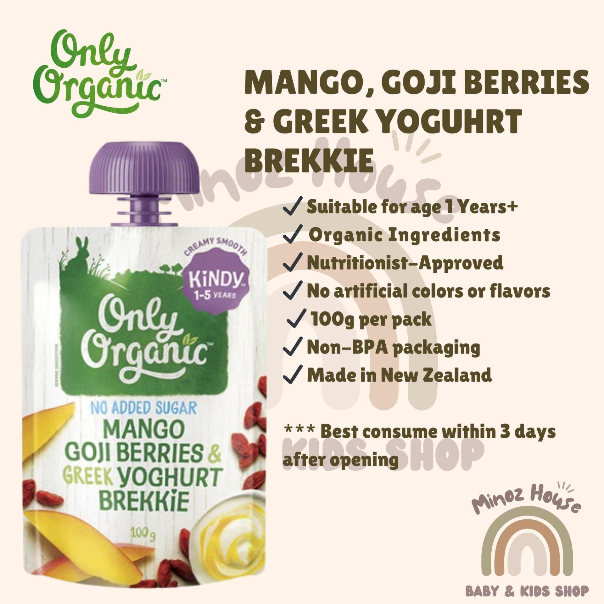 Only Organic Fruit & Vege Pouches - Mango, Goji Berries & Greek Yoghurt Brekkie