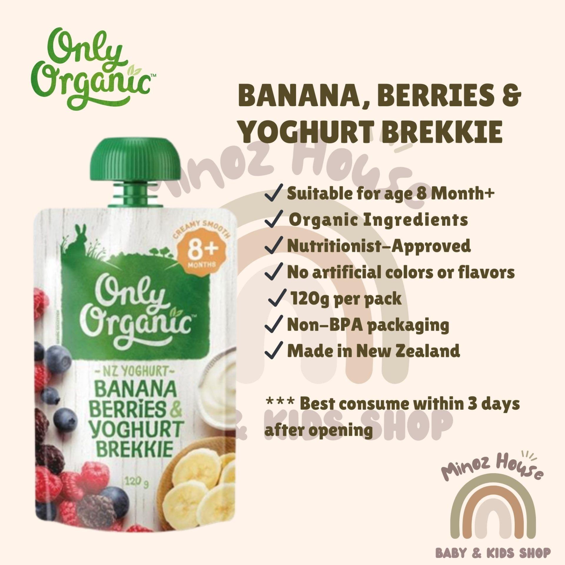 Only Organic Fruit & Vege Pouches - Banana, Berries & Yoghurt Brekkie