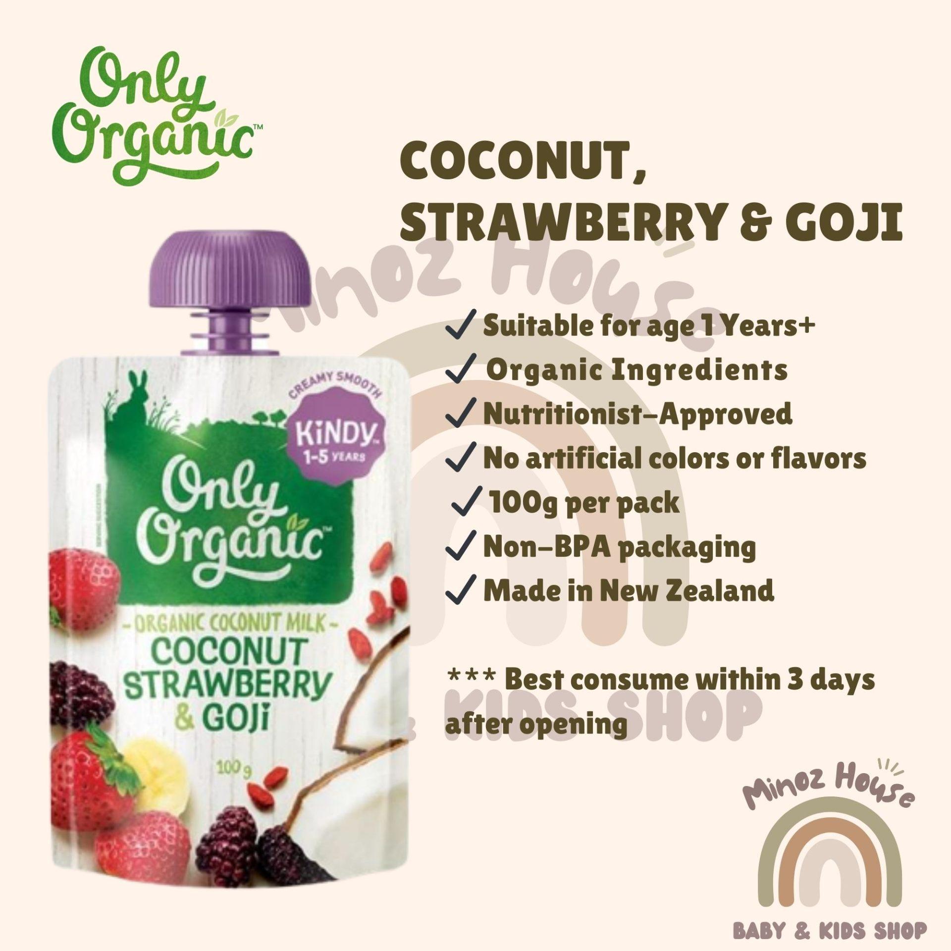 Only Organic Fruit & Vege Pouches - Coconut, Strawberry & Goji