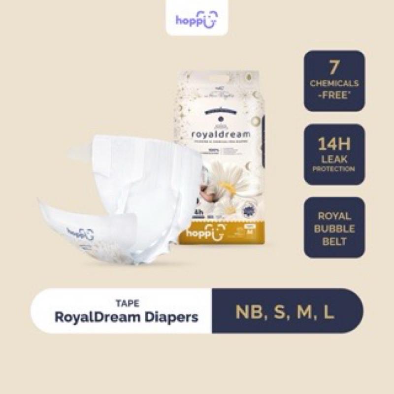 HOPPI ROYAL DREAM CHLORINE & CHEMICAL-FREE DIAPERS TAPE - NEWBORN 66pcs