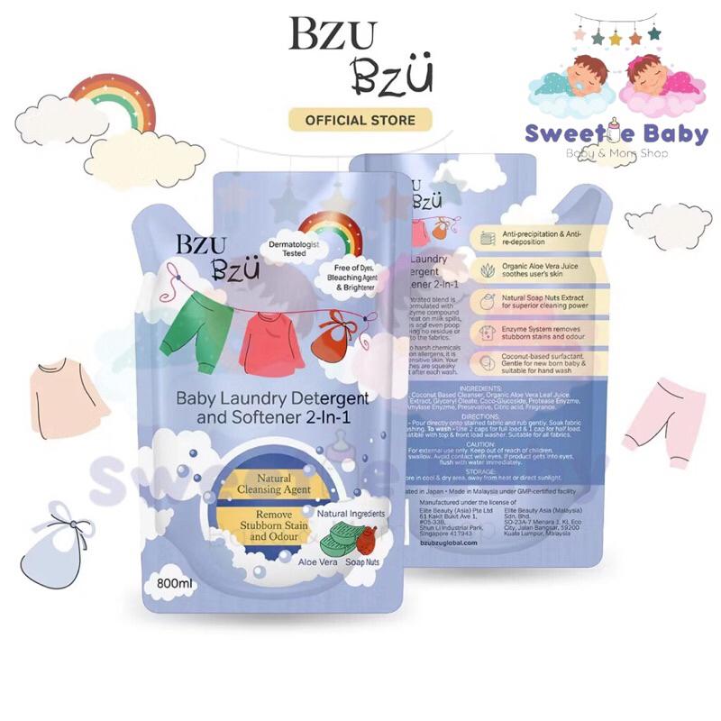 BZUBZU Baby Laundry Detergent Softener 2-In-1 800ml Refill-Sabun kain Baby bzubzu 2dalam1 Refill 800ml