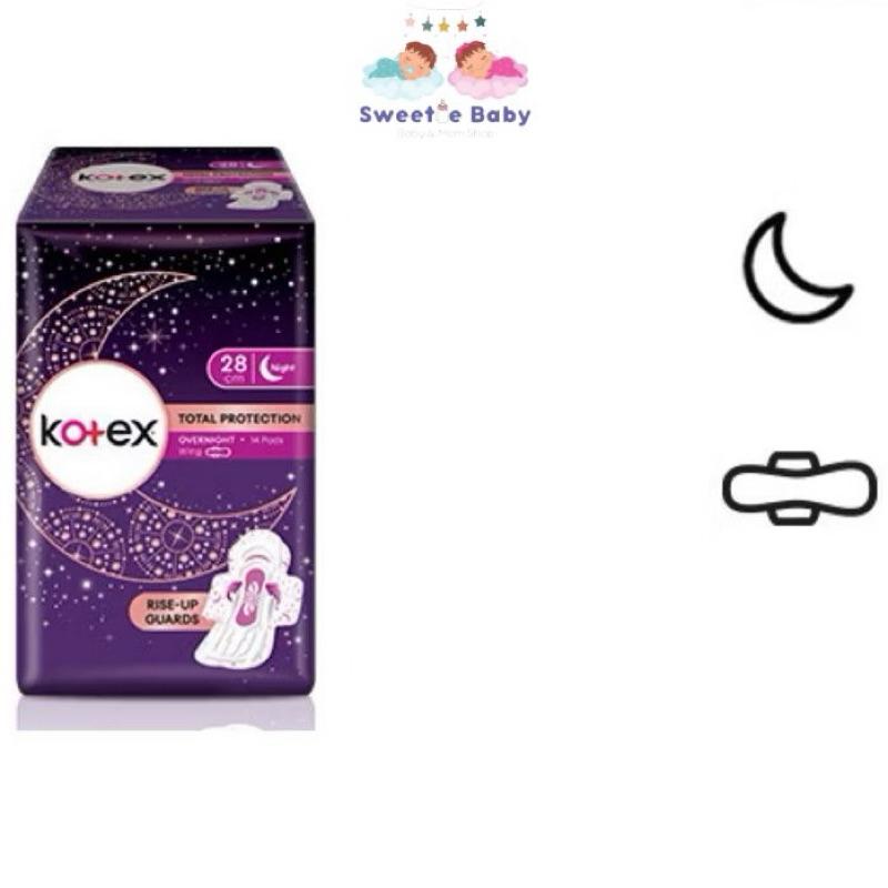 Kotex Total Protection Overnight Pad 28cm(14pads)-Pad pakai buang kotex overnight 28cm
