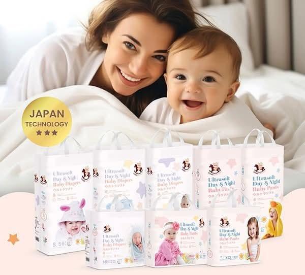 ICONIC Ultrasoft Day & Night Baby Diapers XL PANTS