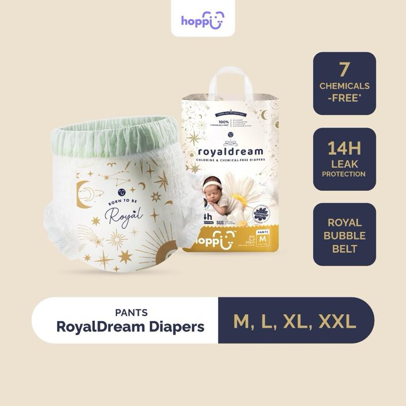 HOPPI ROYAL DREAM CHLORINE & CHEMICAL-FREE DIAPERS PANTS - XXL Size 28pcs