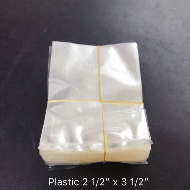 Plastic 2 1/2” x 3 1/2” without seal 100gm