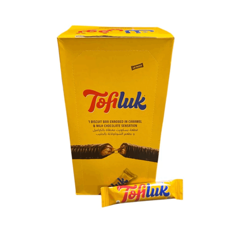 Tofiluk Biscuit Bar Enrobed In Caramel & Milk Chocolate Sensation 48’s