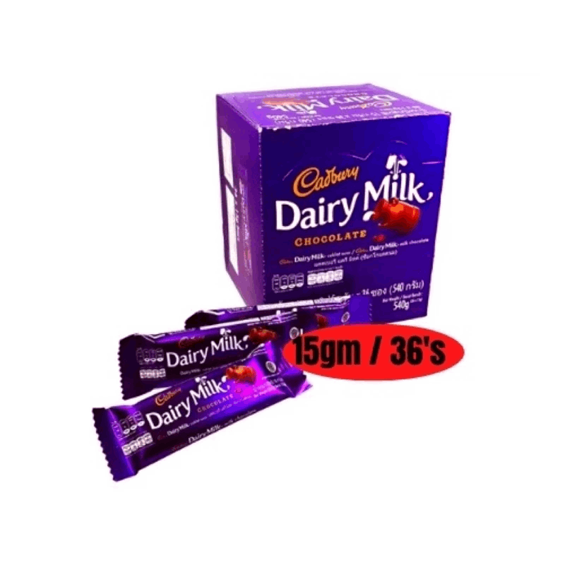 Cadbury Dairy Milk Chocolate Bar 36pieces x 15gm