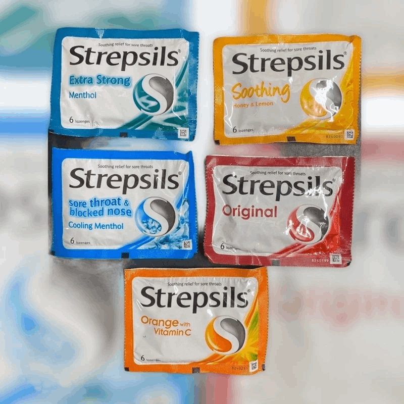 Strepsils Sore Throat Lozenges Original, Vitamin C, Honey Lemon, Cool, Extra Strong 6’s