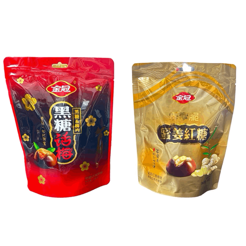 Brown Sugar Plum Candy | Brown Sugar With Honey Ginger 金冠黑糖话梅｜蜜姜红糖 128g 138g