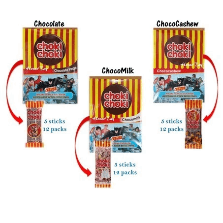 Choki Choki Chocolate/Chocomilk/Chococashew (10gm X 60 stick)