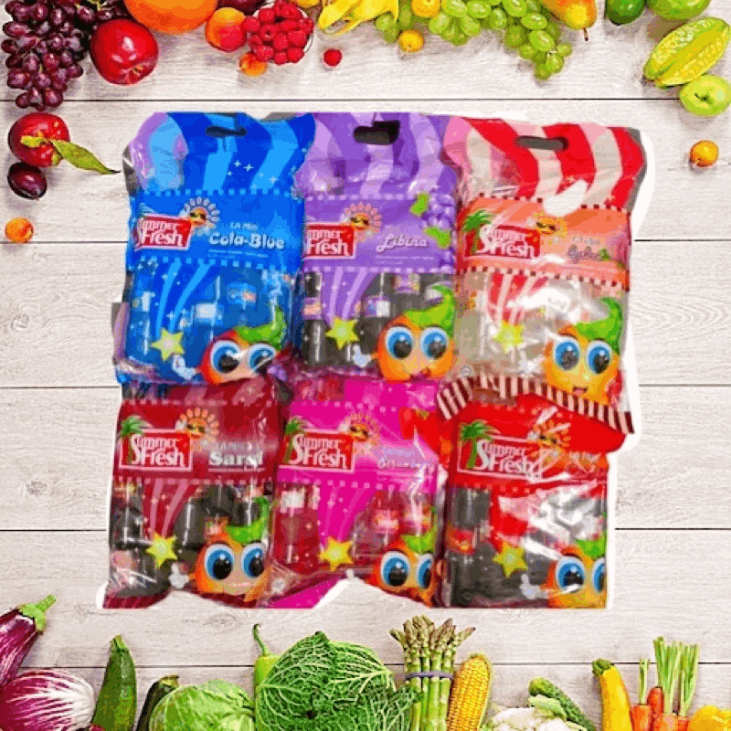 Summer Fresh Drink Pop 10x85ml (Cola Blue, Libina, Lychee, Cola, Strawberry, Sarsi, Orange)