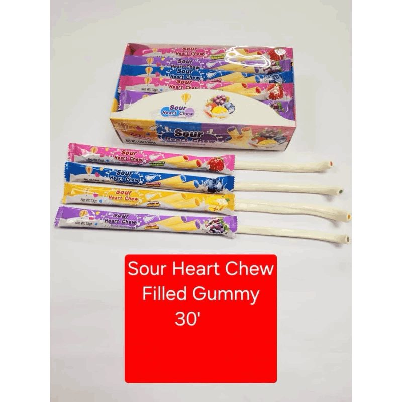 Sour Heart Chew Filled Gummy 30’s