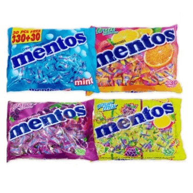 330pcs Mentos Chewy Dragees [Mint / Fruit / Grape / Sour Mix]