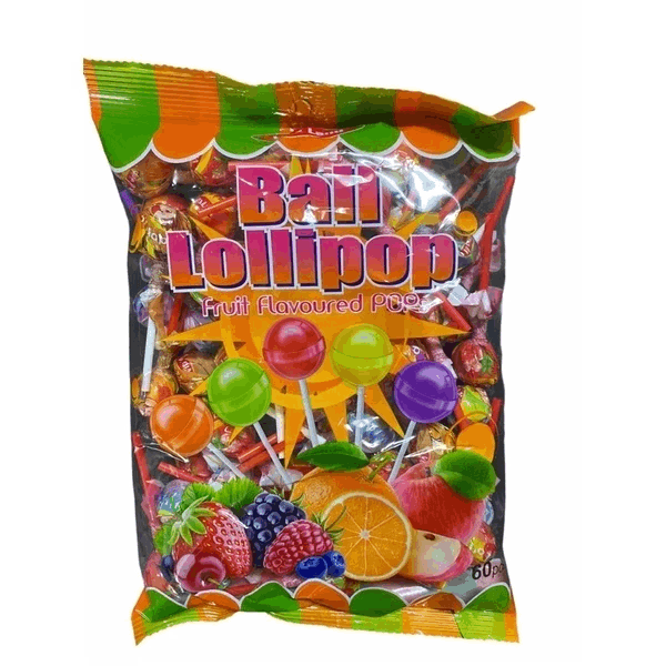 Akiko Ball Lollipop Fruit Flavoured Pops 60’s