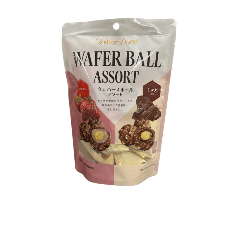 TresorDore Wafer Ball Assort Strawberry & Chocolate 100g