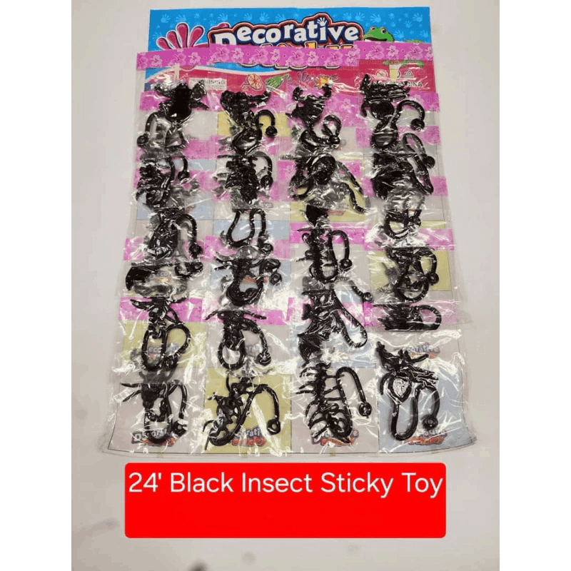 Black Insect Sticky Toy 24's
