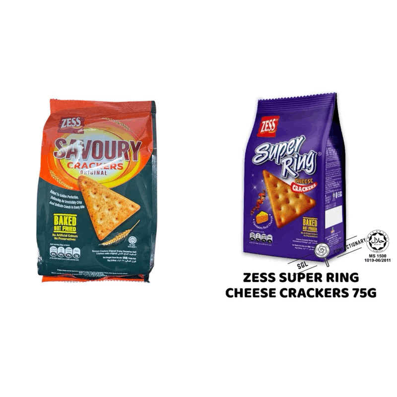[75G] Oriental ZESS Super Ring Cheese | Savoury Crackers Bake not Fried TikTok Viral Biskut Keju Biscuit Super Triangle