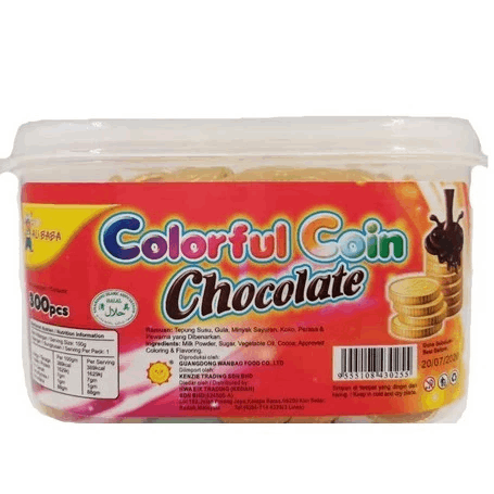 ALIBABA Foiled Gold Colourful Coin Chocolate Halal MIni Round Candy Box 300pcs