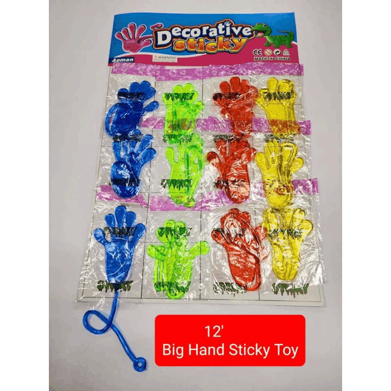Big Hand Sticky Toy 12’s