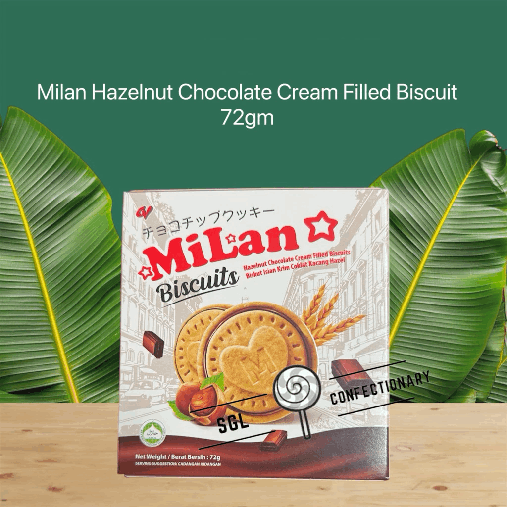 GV Milan Hazelnut Chocolate Cream Filled Biscuit 72g
