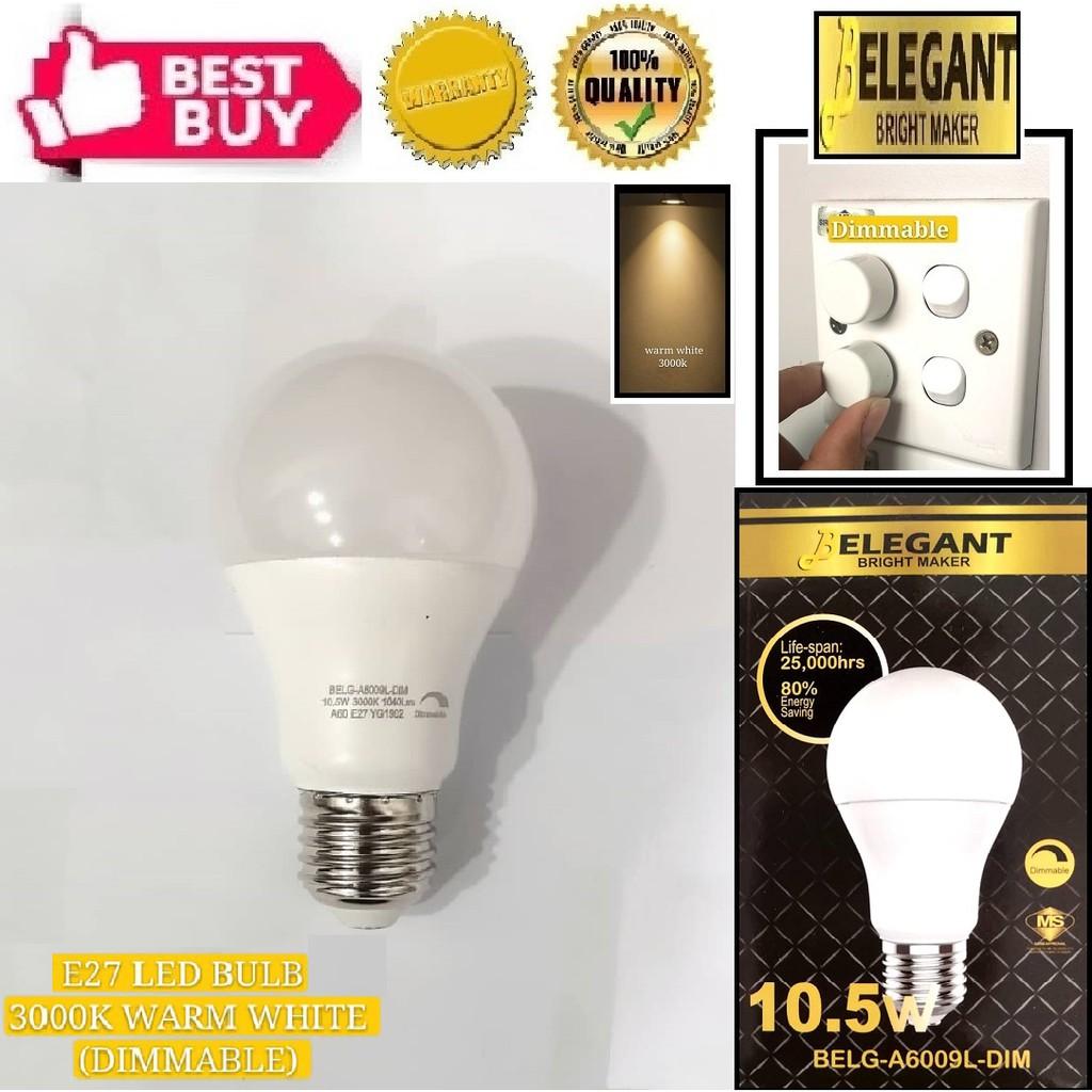 Dimmable LED Bulb (10.5W) (3000K WarmWhite) (BELEGANT) - E27