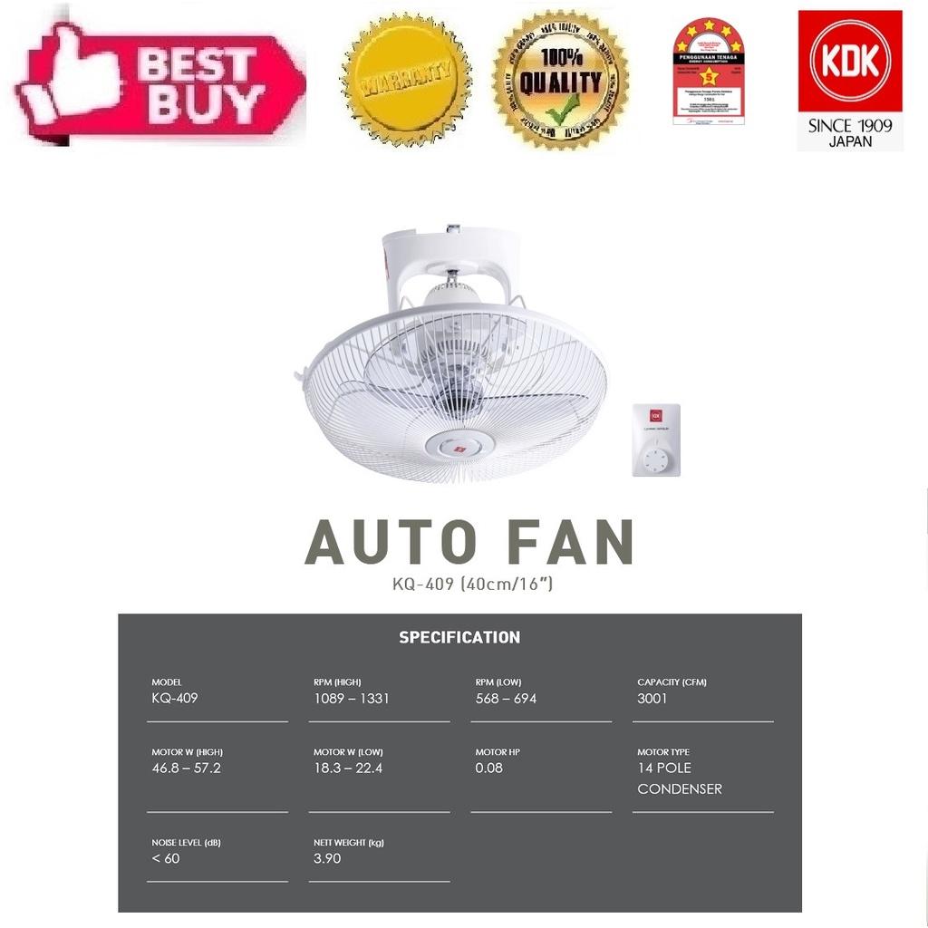 [KDK] Auto Fan - White (KQ-409) (40cm/16")