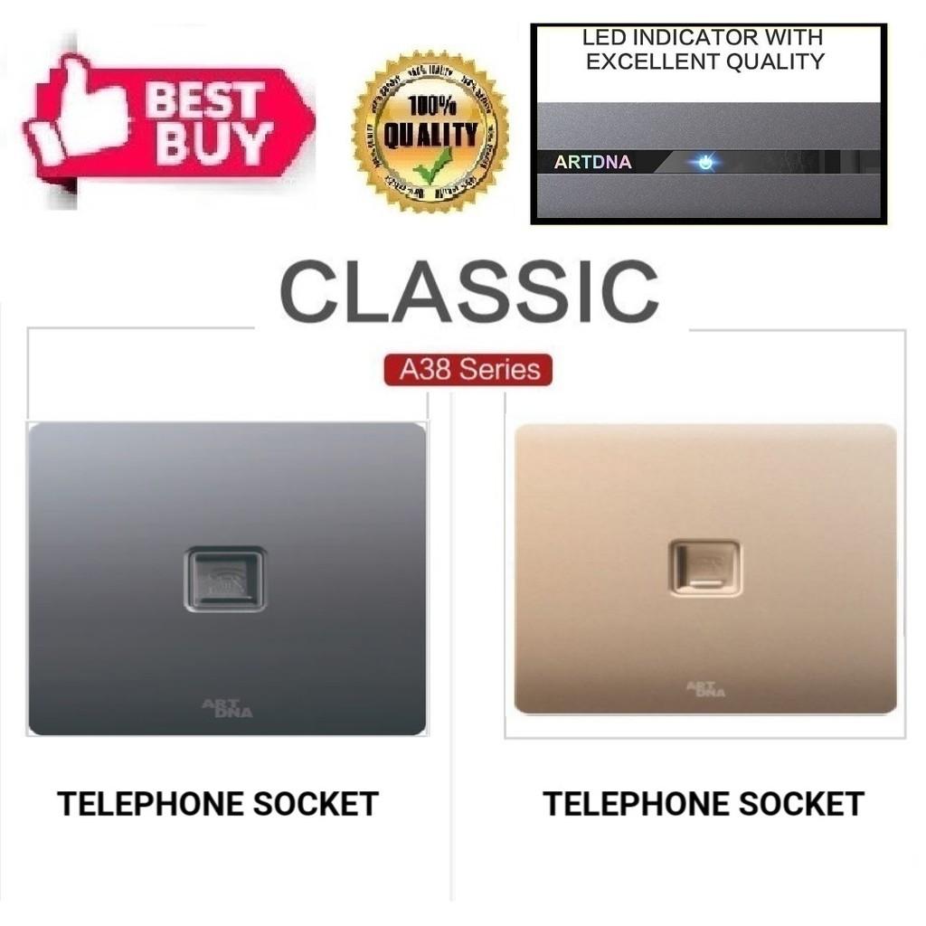 Telephone Socket (A38 Series) (Dark Grey/Gold) (ARTDNA)