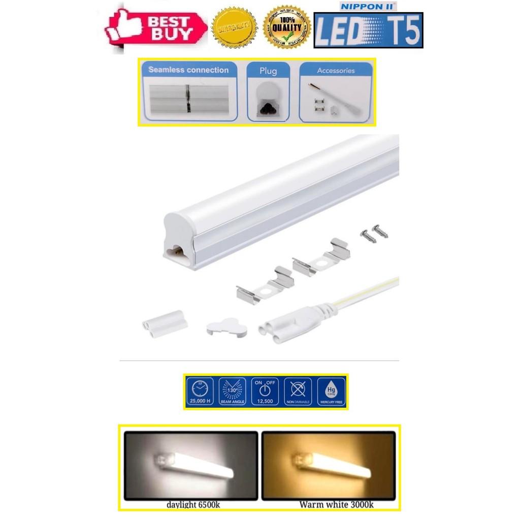 NIPPON II LED T5 Fitting/Seamless Bracket - 4W(1ft)/8W(2ft)/12W(3ft)/16W(4ft) 3000K(Warm White)||6500K(Daylight)
