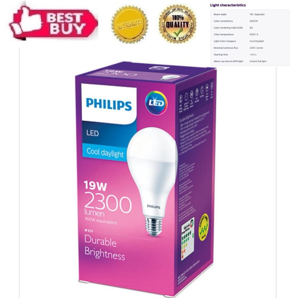 19W - LED Bulb (A80) (6500K Daylight) (High Lumen) (E27) (PHILIPS)