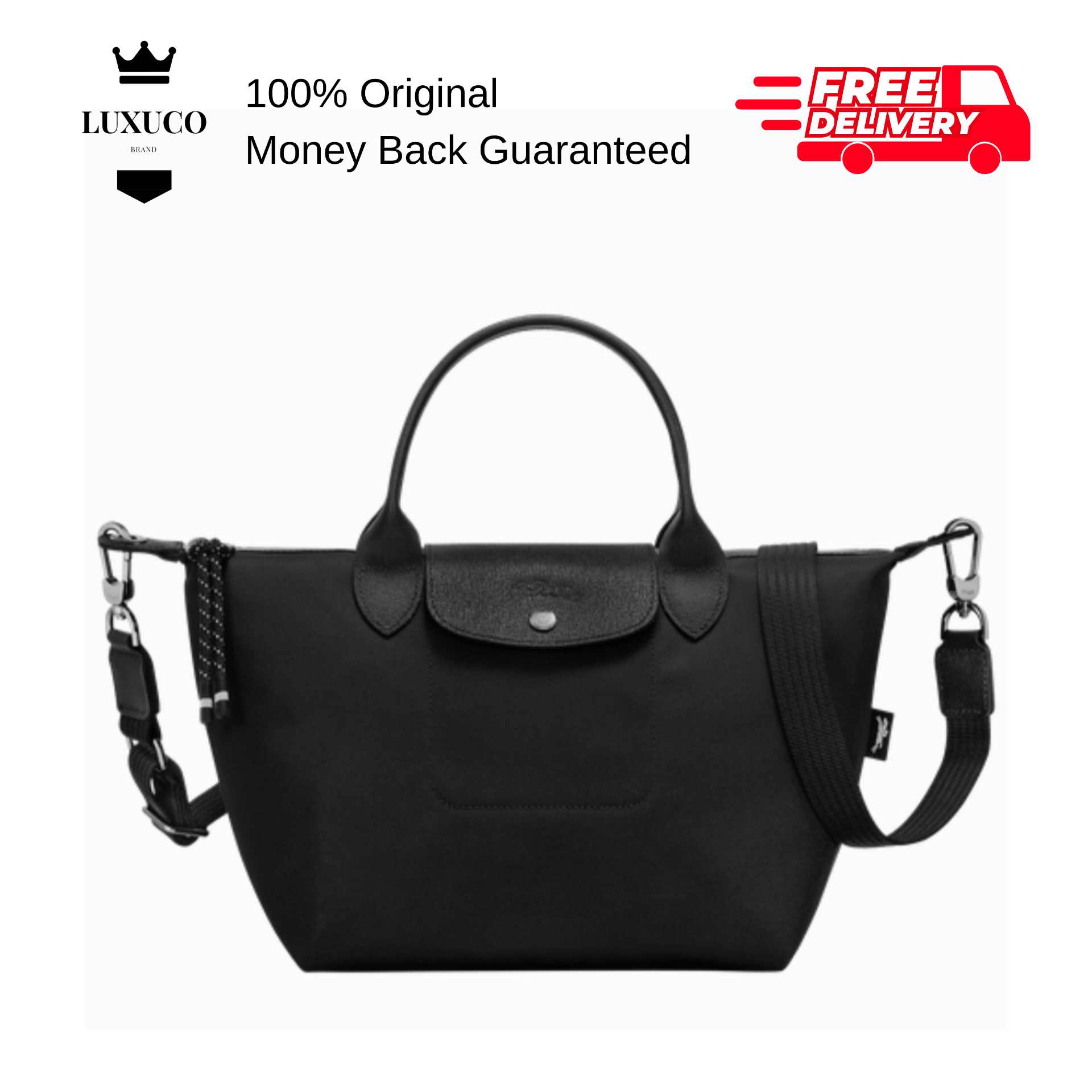 Longchamp Energy S Handbag Black Canvas