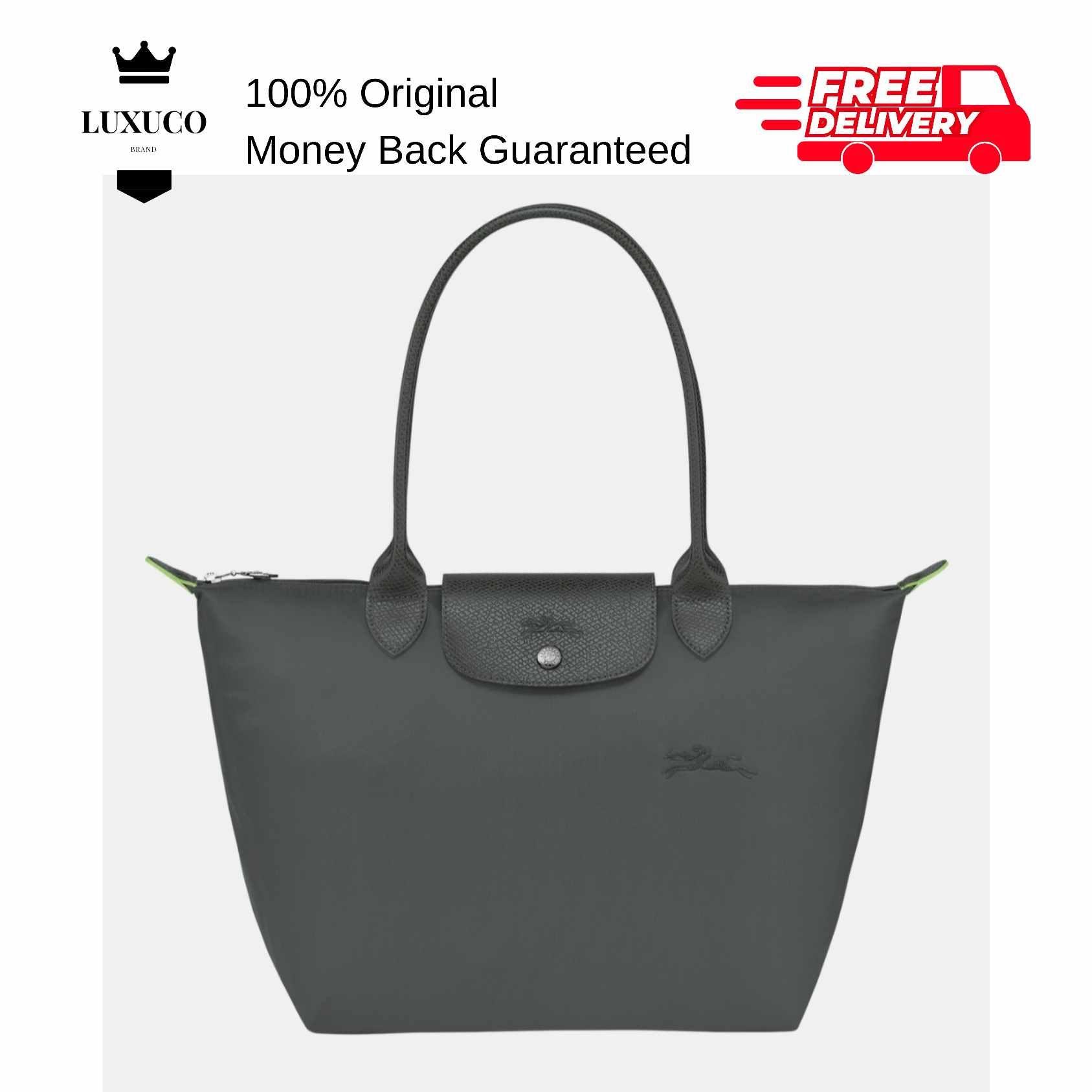 Longchamp Le Pliage M Green Shoulder Bag Graphite Tote Women Handbag L2605919P66