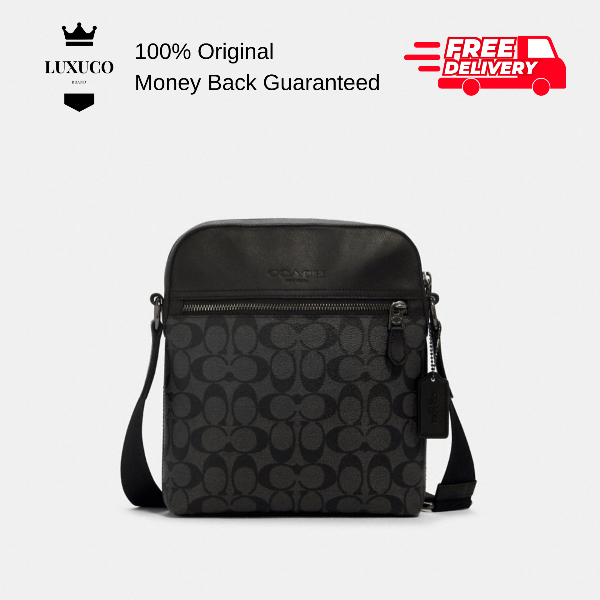 COACH 4010 Houston Flight Bag In Signature Canvas Black
