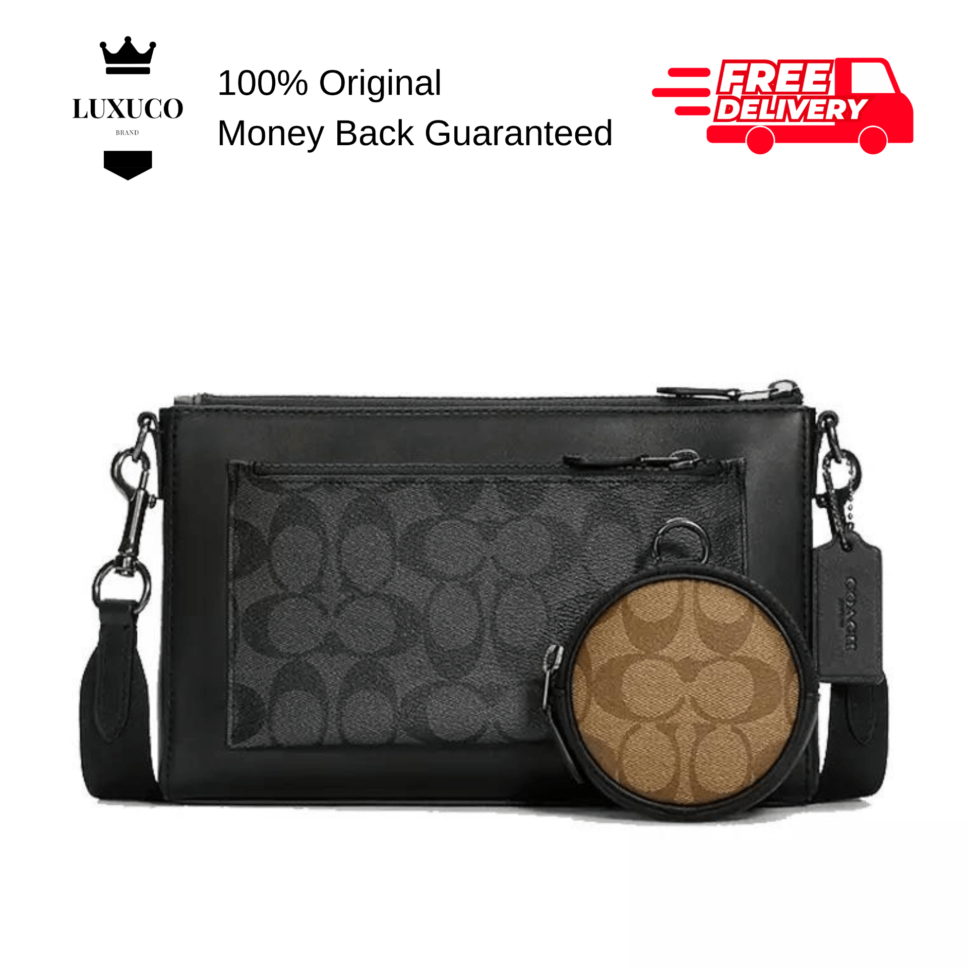 Coach Holden Crossbody In Signature Canvas C5598 Black Brown