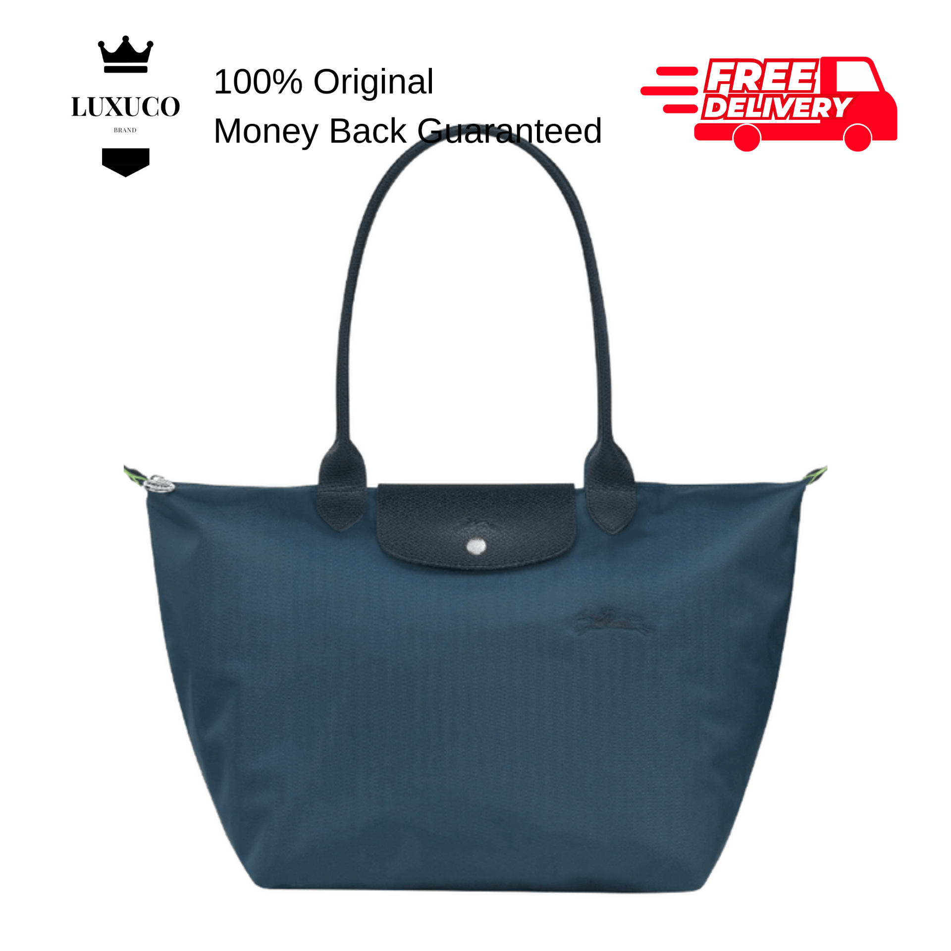 Longchamp Le Pliage Green L Tote Bag Ocean Blue L1899919P57