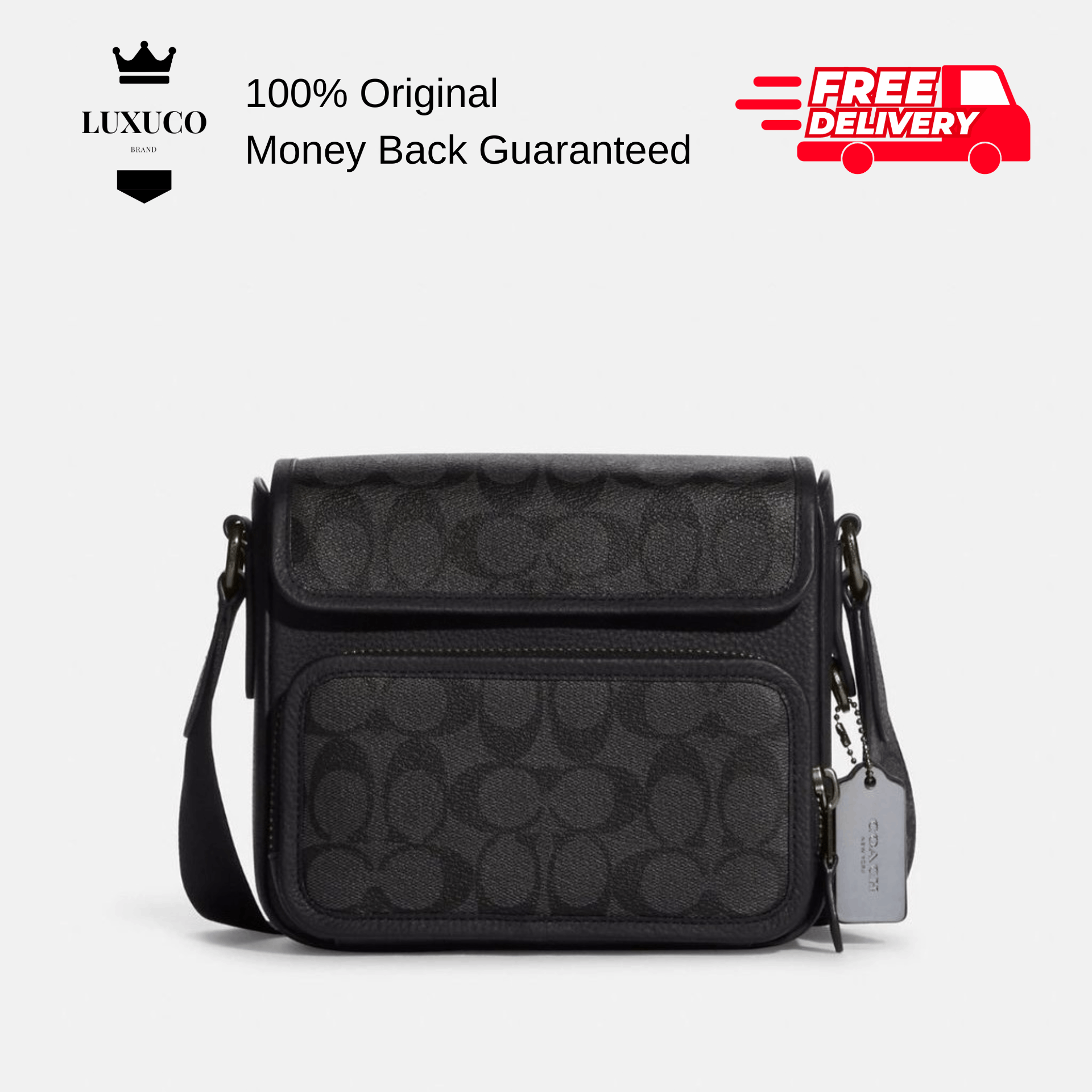COACH Sullivan Flap Crossbody In Signature Canvas C9870 Sling Shoulder Bag