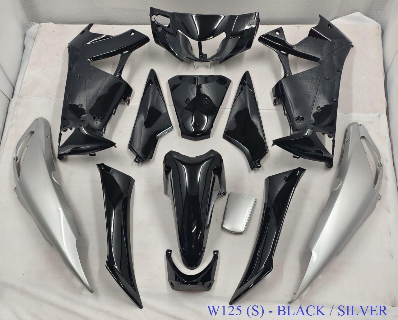 Wave125S Black/Silver Body Coverset