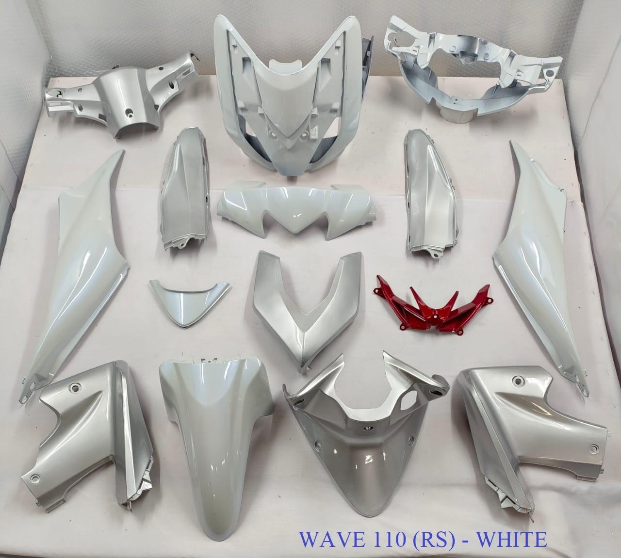 Wave110(RS) White/Silver Body Coverset