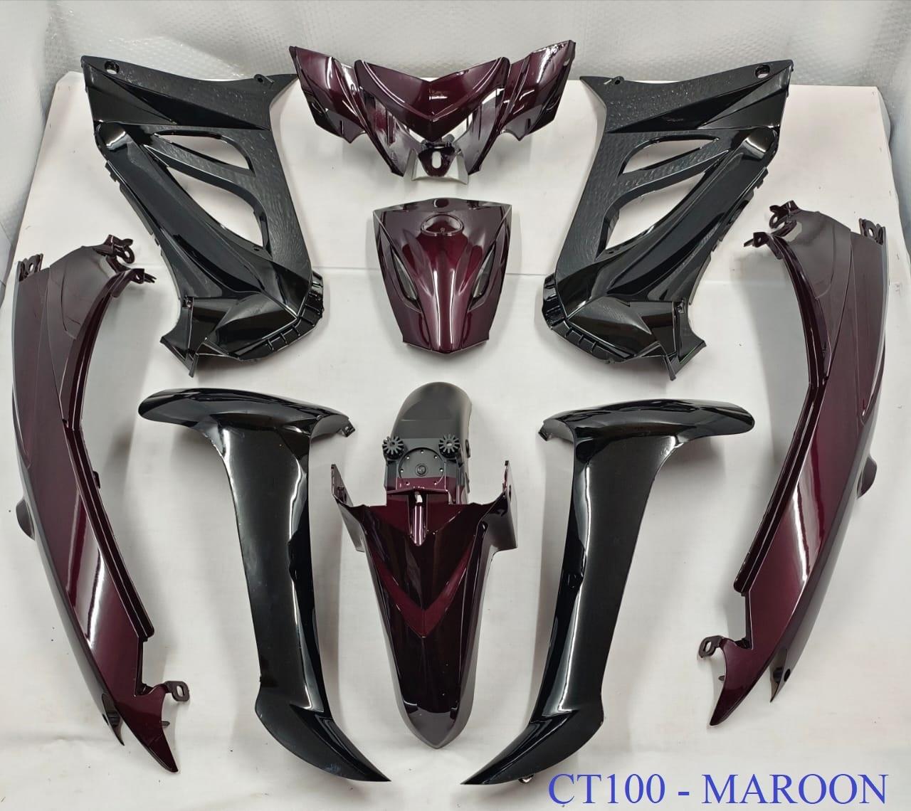CT100 Maroon/Black Body Coverset