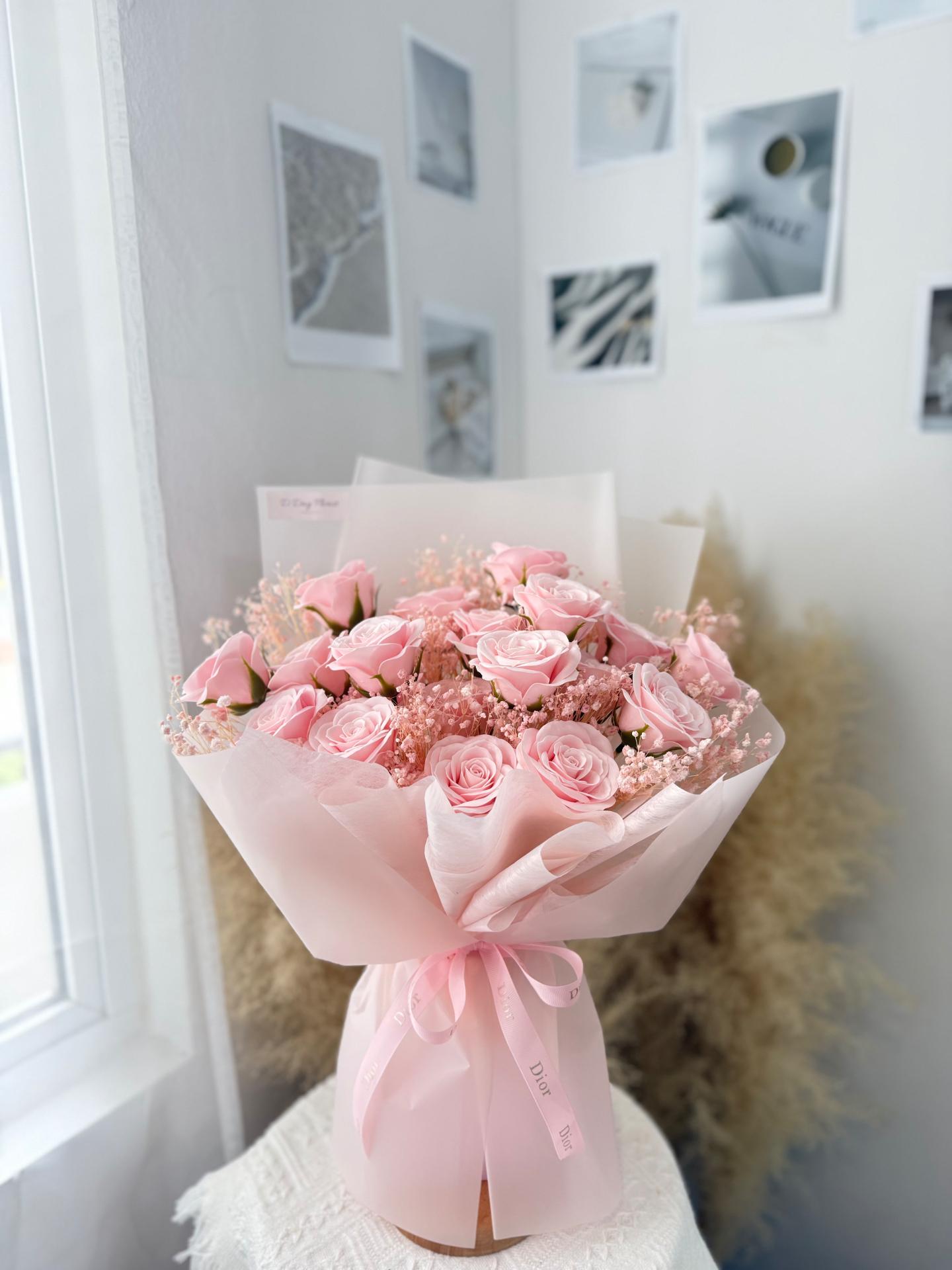 (S19) 19 stalks soap flower bouquet