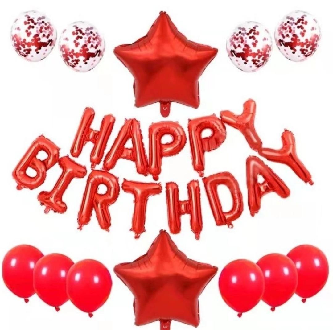 Red Colour 25pc/Set Foil Balloon Set