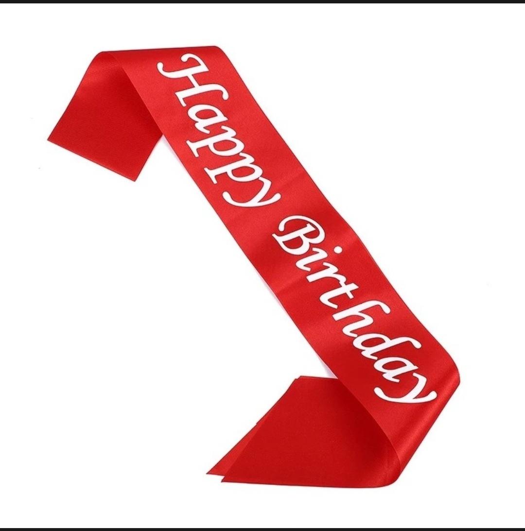 Red Birthday Satin Shoulder Strap (1pc)